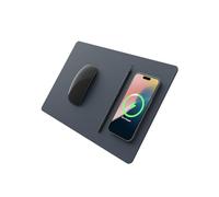 POUT Pallo Hands 3 Pro - Tapis de Souris Cuir PU Chargeur Induction Iphone, Samsung, Charge Rapide, Antidérapant, Ultra Lisse, Design et Ultra Fin Compatibilité Universelle (Bleu), B07T19SSP4