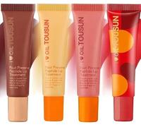 Pout Preserve Hydrating Peptide Lip Treatment,Shiny Lip Stain Tint,Pout Preserve Peptide Lip Treatment,Long Lasting Lip Gloss Plumping Lip Oil,Peptide Lip Treatment (4pcs-Mix)