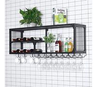 Poute-Bar à vins flottants Porte-vin Mural, Bouteille de vin et Rack en Verre, goline, Porte-gobelet Murale Vintage, Porte-gobelet, décoration de Maison Noire, décoration