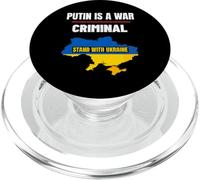 Poutine est Un Criminel de Guerre avec l'Ukraine Soutien Ukraine PopSockets PopGrip pour MagSafe
