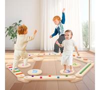 Poutre d'équilibre en bois avec pierres d'équilibre, planche d'équilibre en bois, coordination de construction de jouets Montessori, agilité et force, parcours d'obstacles pour tout-petit, meilleur