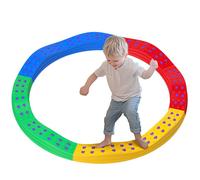 Poutre d'équilibre pour enfants 3-8 ans AIYAPLAY 8 pierres de pas ondulées avec surface exturée antidérapante et tapis de fond