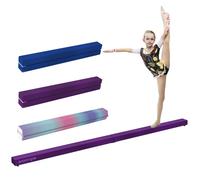 SPORTNOW Poutre Gymnastique Pliable 240 cm en Velours, Poutre d'équilibre avec Fond antidérapant, équipement d'entraînement de Gymnastique pour Enfants et Adultes, Violet