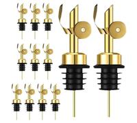 Pouts de bouteille de cuisine - Ensemble de 12 bouteilles d'huile | Pout de distributeur d'huile, buse en acier inoxydable avec couvercle à , distributeur de vinaigre pour l'utilisation de la barre