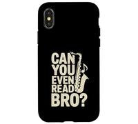 Pouvez-Vous même Lire la Blague de Musique Bro Saxophone Coque pour iPhone X/XS