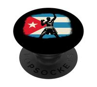 Pouvoir de Boxe cubaine avec fierté du Drapeau PopSockets PopGrip Adhésif