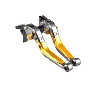 Pouvoir de frein 6 Position Aluminium pliable extensible | Pour and with a CB1000R et CBR1000RR, manche alu repliable en 6 positions(Silver Yellow Silver)