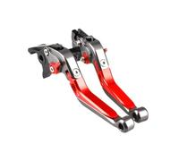 Pouvoir de frein 6 Position Aluminium pliable extensible | Pour and with a CB1000R et CBR1000RR, manche alu repliable en 6 positions(Silver Red)