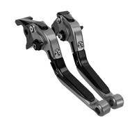 Pouvoir de frein 6 Position Aluminium pliable extensible | Pour and with a CB1000R et CBR1000RR, manche alu repliable en 6 positions(Grey Black Grey)