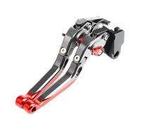 Pouvoir de frein 6 Position Aluminium pliable extensible | Pour and with a CB1000R et CBR1000RR, manche alu repliable en 6 positions(Grey Red)