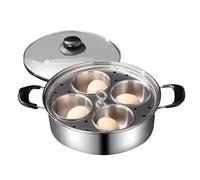 Poux de braconnier en acier inoxydable, poêle de braconnier à œufs, Egg Maker Poached 4 tasses à bateau à vapeur, Cuisinière résistante aux ustensiles de cuisine pour le petit-déjeuner Brunch Cuisine