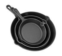 Poux de friture en fonte de 3 pièces Set antiadhésive empêcher le bâton multifonction mini poêle à œufs avec une longue poignée pour la cuisine de cuisine à la maison cuisinier 16