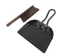 Poux de poussière et Pinceau, Brosse de 14 Pouces et Casserole de 14,2 Pouces à Main Le poêle compacte Brosse de Nettoyage à Balai avec poignée en Bois en hêtre et Cheveux denses