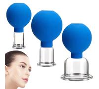 Poux pour le visage, coupes faciales Ensemble pour le visage, 3PCS 3 Taille aspiration faciale, œil réutilisable ＆ Face Cupping Set, Plastic Anti Cellulite Cupping Therapy Set pour le massage