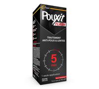 POUXIT - Flash Lotion spray anti-poux et lentes 100% Efficace Agit en 1 application de 5 minutes seulement Rinçage facilité Traitement du cuir chevelu Lot 2 x 150 ml -15% sur le second flacon Solution