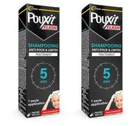POUXIT - Flash Shampooing anti-poux et lentes Agit en 1 application de 5 minutes seulement1 Traitement du cuir chevelu 100 ml 2x100