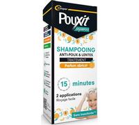 POUXIT Shampoo - Shampooing parfum abricot - Traitement anti-poux et lentes - Agit en 2 applications de 15 minutes (1) - Traitement du cuir chevelu - Flacon de 100 ml