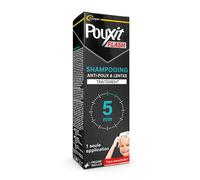 POUXIT - Shampooing anti-poux et lentes Agit en 1 application de 5 minutes seulement Traitement du cuir chevelu 100 ml Liquide