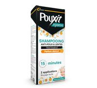 POUXIT - Shampooing parfum abricot Traitement anti-poux et lentes 100% Efficace Agit en 2 applications de 15 minutes du cuir chevelu Flacon 200 ml Gel(S)