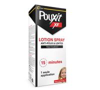 POUXIT - XF Lotion spray anti-poux et lentes 100% Efficace Agit en 1 seule application de 15 minutes Traitement du cuir chevelu 100 ml Spray
