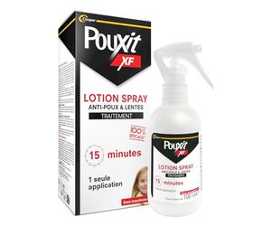 POUXIT - XF - Lotion spray anti-poux et lentes - 100% Efficace - Agit en 1 seule application de 15 minutes - Traitement du cuir chevelu - Dès 6 mois - 100 ml