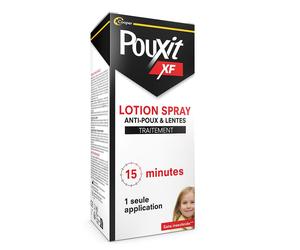 POUXIT - XF Lotion spray anti-poux et lentes 100% Efficace Agit en 1 seule application de 15 minutes Traitement du cuir chevelu 100 ml Spray