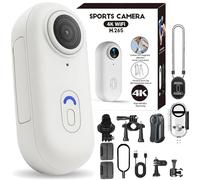 POV Capture Pro 3.0, 2026 Nouvelle caméra d'action d'aventure corporelle Ultra Grand Angle 170°, caméra d'action 4K avec Audio, Vision Nocturne, 4k/1080p, for vlogging(White-4K,No Card)