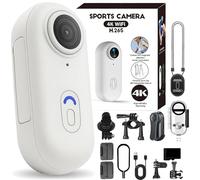POV Capture Pro 3.0, 2026 Nouvelle caméra d'action d'aventure corporelle Ultra Grand Angle 170°, caméra d'action 4K avec Audio, Vision Nocturne, 4k/1080p, for vlogging(White-4K,64G)