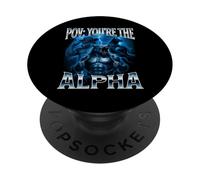 POV You're The Alpha Male Wolf Meme Cringy PopSockets PopGrip Adhésif