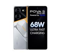 Pova 5 Pro 5G (Silver Fantasy, 8 Go de RAM, 256 Go de stockage) | Segment 1ère charge ultra rapide de 68 W | 1ère interface ARC rétroéclairée multicolore de l'Inde | Double caméra AI 50 MP | Écran FHD