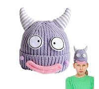 Povanjer Bonnets nouveauté - Chapeaux tricotés doux et confortables avec design créatif en corne de vache, couvre-chef pour les jours froids pour les voyages, les fêtes, les réunions, la fête des