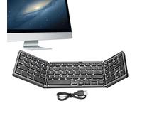 Povanjer Clavier Pliable sans Fil, Clavier sans Fil Pliable en Trois - Prise en Charge multilingue Clavier Multi-système,Clavier Multi-système pour Une Saisie multilingue et silencieuse