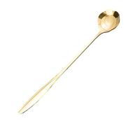 Povanjer Cuillère à Long Manche | Cuillère en Forme de Fleur en Acier Inoxydable doré | Fournitures de Couverts à Motif de Roses pour Le thé, Le café, Le Miel, la Salade, Les Boissons et Les Desserts
