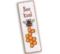 Povitrulya Kit de broderie au point de croix « Bee Kid » - Kit de broderie à faire soi-même pour adultes avec motif papier, toile Aida 16 points et fil pré-trié