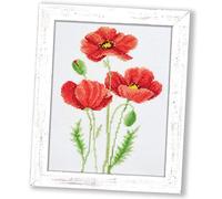 Povitrulya Kit de broderie au point de croix « Coquelicots » | Kit de broderie à la main | Cadeau fait à la main pour un être cher
