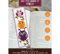 Povitrulya Kit de broderie au point de croix - Kits de bricolage pour adultes ou enfants - Marque-page amusant - Facile à utiliser - Collection artisanale - Hiboux