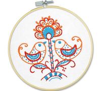Povitrulya Kit de broderie « oiseaux » pour débutants, Bricolage Adulte - Kit de démarrage amusant pour broderie à la main