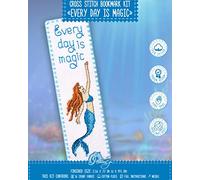 Povitrulya Kit de marque-page au point de croix avec inscription « Mermaid - Every Day is Magic » pour broderie à la main