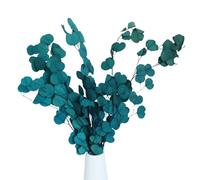 POVVFRTY Bouquet de Fleurs fraîches de Longue durée à Feuilles Rondes, Bouquet de Feuilles de Pommier séchées, adapté à l'arrangement de décoration de Verdure intérieure DarkRed/333(Blue)