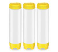 Povxlum 16Oz Inverted Plastic Squeeze Bottles, Rechargeable Tip Large Valve Dispenser Condiment Squeeze Bottle pour Sauces Ketchup