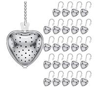 Povxlum 25 PièCes Passoire à Thé en Acier Inoxydable Boule à Thé Infuseur en Vrac, Crochet de ChaîNe Allongé pour Assaisonnements Tasse Bouteille Faveurs de FêTe