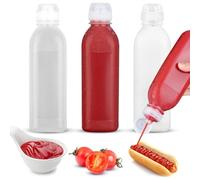 Povxlum Lot de 3 bouteilles à presser pour ketchup - Pour sauces, d'olive - 500 ml