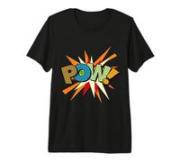 POW Bande dessinée colorée Pop Art Design Super-héros T-Shirt Haut de Gamme