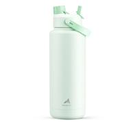POWCAN Bouteille d'eau isotherme de 1200 ml avec paille 2-en-1 et couvercle à bec verseur, garde au froid 24 h, anti-fuite, sans BPA, bouteille d'eau à double paroi en acier inoxydable pour sport,
