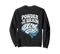 Powder on The Brain Illustration rétro Skier Citation Sweatshirt
