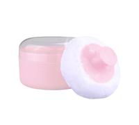 Powder Puff Container, Body Powder Jar, Sponge Applicator Holder, Compact Storage Box, Good for Travel Daily Bedroom Use, Face Underarms Shoulder Care, Blue Pink