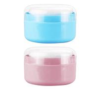 Powder Puff Container, Leak Proof Loose Powder Box, Secure Sealed Lid Compact Travel Size, Dusting Holder with Soft Puff Ideal for Makeup Application, 3.54x3.54x2.36 Inches