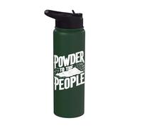 Powder To The People - Snowboarder Skier Freeride Winter Stainless Steel Insulated Water Bottle