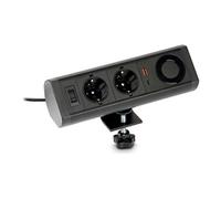 POWEE Desk - Coupe-circuit - USB-C, USB-A, chargeur sans fil - 100-250 V - 2200 Watt - entrée : Type F/E - connecteurs de sortie : 2 - 1.35 m cordon