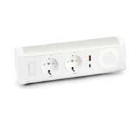 POWEE Desk - Coupe-circuit - USB-C, USB-A, chargeur sans fil 15W - CA 100-250 V - 2200 Watt - entrée : Type F/E - connecteurs de sortie : 2 - 1.35 m